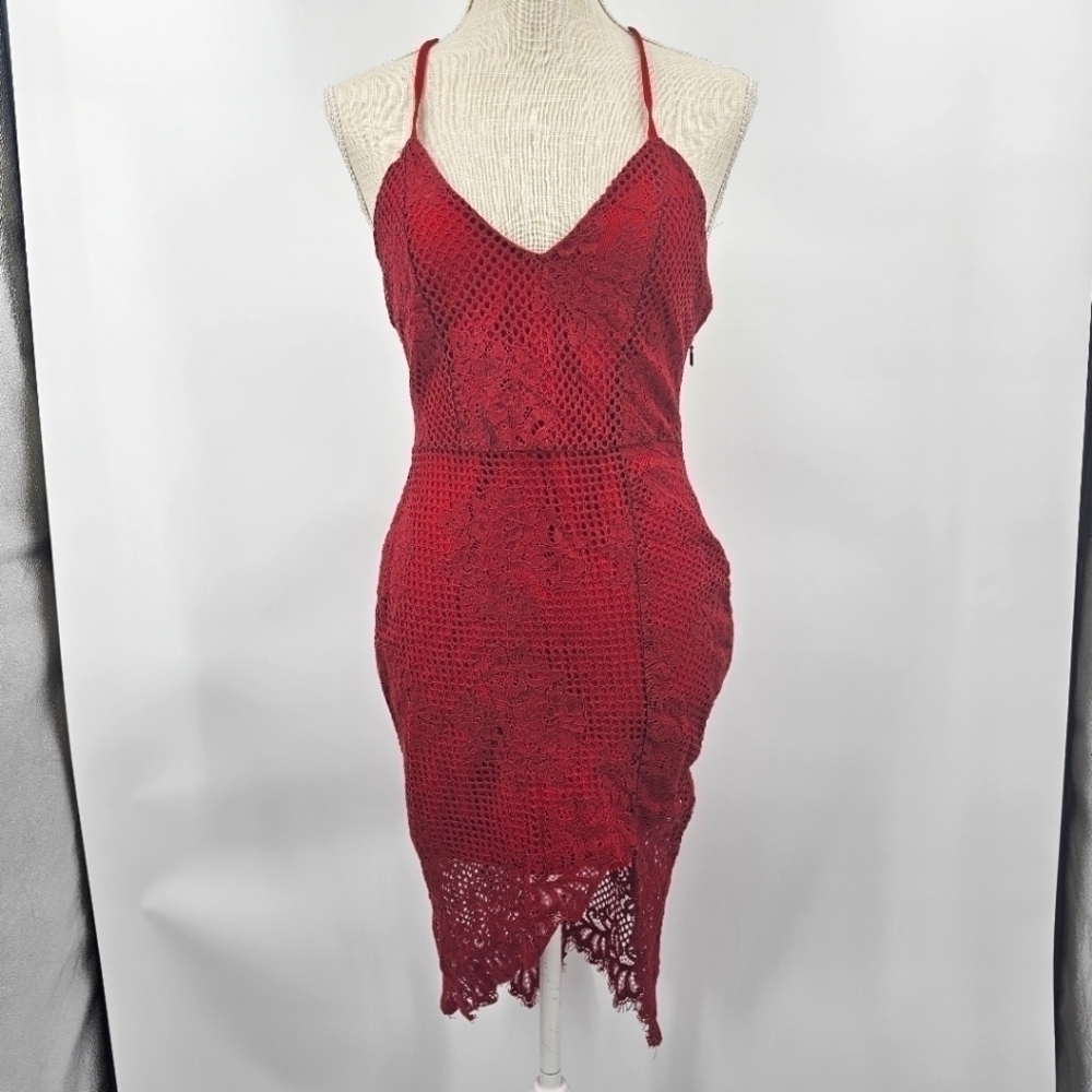 Lovers + Friends Red Lace Slip Dress | Date Night‎ Flirt Size S
